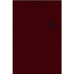 Erkek Çocuk Bordo Basic Bisiklet Yaka Kazak