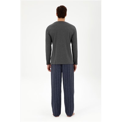 Erkek Antrasit Melanj Pijama Takımı