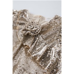 SEQUINNED DRESS WITH FLOWER