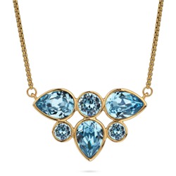 Кулон Эйва (кристаллы SW аквамарин; покрытие золото) 70см, Есть комплект