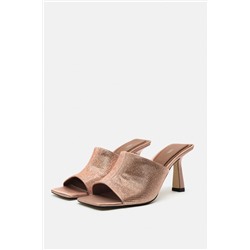 HEELED MULES WITH RHINESTONES