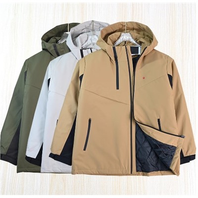 Мужская зимняя теплая водоотталкивающая повседневная стеганая куртка с капюшоном