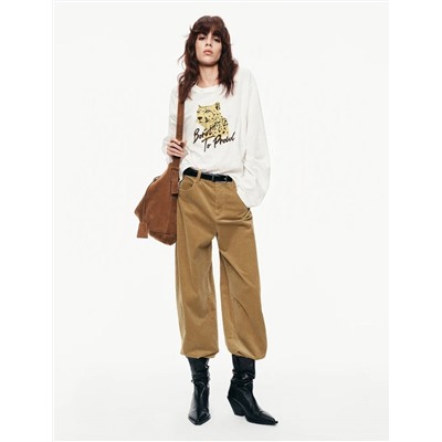 Женский лонгслив с эффектным принтом  МО*КО