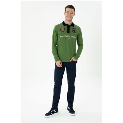 Erkek Yeşil Polo Yaka Sweatshirt