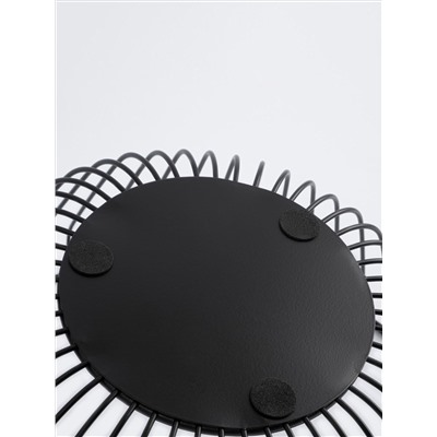 Корзина для фруктов, 25 см, металл, черная, Прутья, Spin