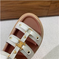 Женские шлепки СЕЛИ*Н (лен + натуральная кожа)