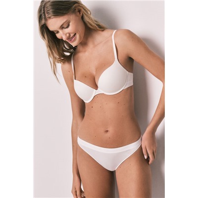 Braga clásica algodón canalé blanca