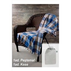 GOLDRİSE Klasik Hamam Peştemali 80x170 Cm Mavi 1adet Kese Hediye