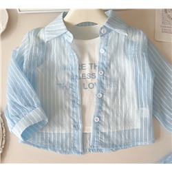 Детский полосатый костюм-тройка для девочек