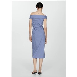 Vestido rayas hombros descubiertos