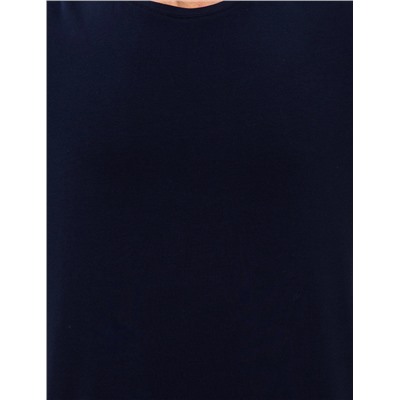 Lacivert Slim Fit Bisiklet Yaka Basic Tişört