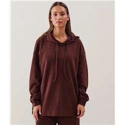 Sudadera de canalé en marrón