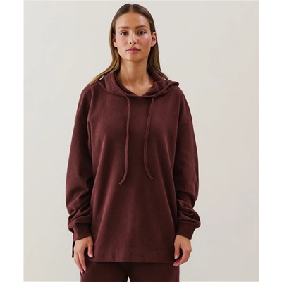 Sudadera de canalé en marrón