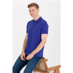 Erkek Mavi Basic Polo Yaka Tişört