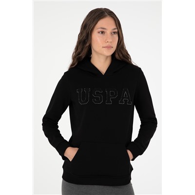 Kadın Siyah Basic Kapüşonlu Sweatshirt