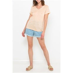 Top de lino Naranja pastel
