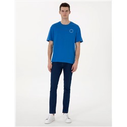 İndigo Comfort Fit Bisiklet Yaka Tişört