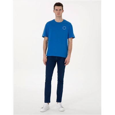 İndigo Comfort Fit Bisiklet Yaka Tişört