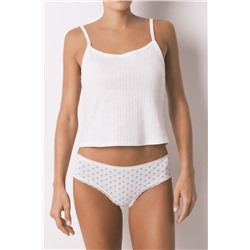 Braga brasileña ancha blanca estampado flores