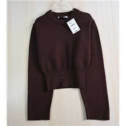 Короткий вязаный свитер с круглым вырезом  ЗАР*А