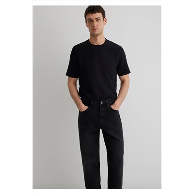 Mavi Dokulu Siyah Basic Tişört Regular Fit / Normal Kesim 0610277-900