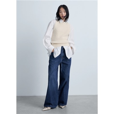 Jeans wide leg cinturón