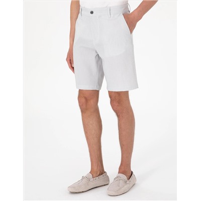 Gri Slim Fit Gofre Dokuma Şort