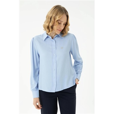 Kadın Mavi Uzun Kollu Gömlek