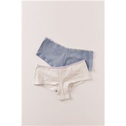 Pack 2 bragas boxer algodón azul gris