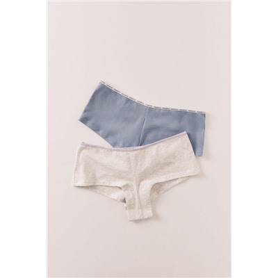 Pack 2 bragas boxer algodón azul gris