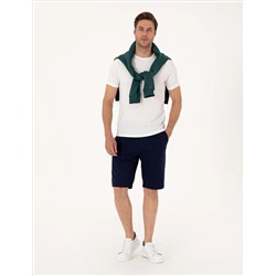 Lacivert Slim Fit Örme Şort