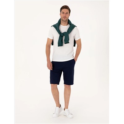 Lacivert Slim Fit Örme Şort