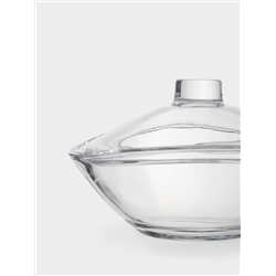 Салатник, 21х13 см, 840 мл, с крышкой, стекло, Song