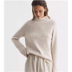 Британский легкий роскошный женский свитер из кашемировой шерсти в стиле ретро с драпировкой и высоким воротником Reis*s