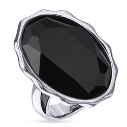 Кольцо Сияние (кристаллы SW черные; покрытие родий), Есть комплект