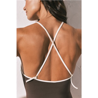 Bañador moldeador halter marrón