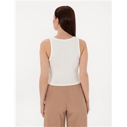 Beyaz Ex. Slim Fit Crop Tişört