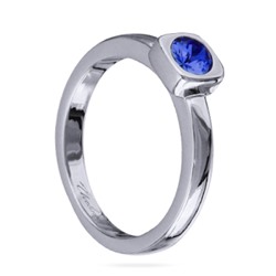 Кольцо Теннис (кристаллы SW сапфир 4мм; покрытие родий), Есть комплект