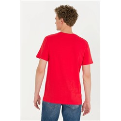 Erkek Kırmızı Bisiklet Yaka Tişört