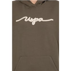 Kadın Koyu  Haki Kapüşonlu Sweatshirt
