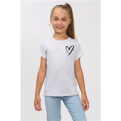 Детская футболка Сердечко меланж арт. ФУ/сердечко-меланж НАТАЛИ #876154