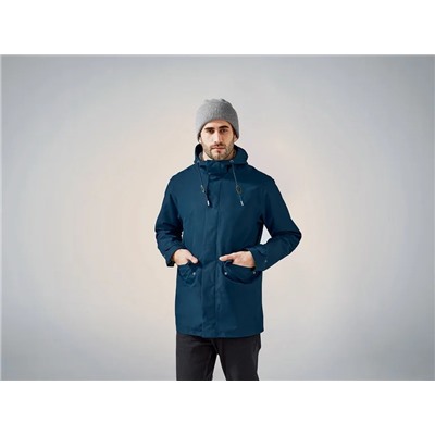 LIVERGY® Herren Regenmantel, mit Kapuze und Kordel