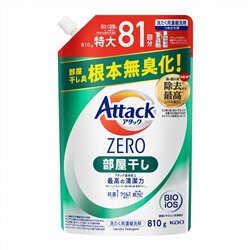 KAO Гель для стирки ATTACK ZERO суперконц антибакт для сушки в помещ с нано-формулой, 810 гр. см уп