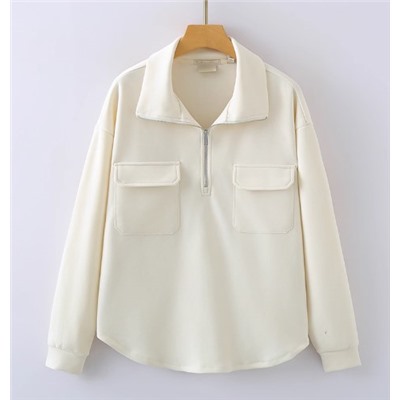 Женская свободная кофта с длинным рукавом и воротником-стойкой