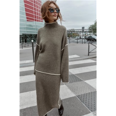 KNIT JUMPER WITH CONTRAST TRIMS