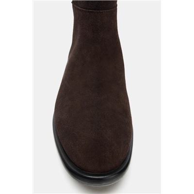 FLAT SUEDE RIDING BOOTS
