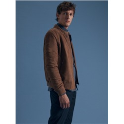 Jacke aus Wildlederimitat