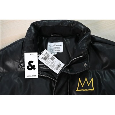 Мужская куртка  из искусственной кожи  с воротником-стойкой