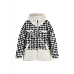 Anorak con capucha Negro y blanco