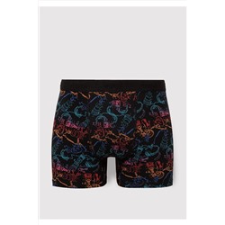 Mavi Baskılı Siyah Boxer 0911374-900